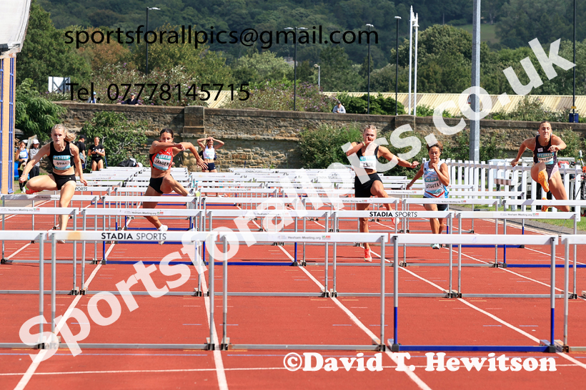 Heptathlon 100 metres hurdles, 2025 EAP International Combined Events, Hexham, Northumberland.  Photo: David T. Hewitson/Sports for All Pics